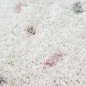 Preview: Moderner Teppich mit Farbtupfern & Bordüre | pflegeleicht | Pastellfarben creme