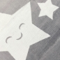 Preview: Kinderteppich flauschig pflegeleicht Sterne in anthrazit