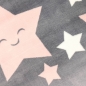 Preview: Kinderzimmer-Teppich weich rosa-weißen Sternen in anthrazit