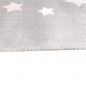 Preview: Kinderzimmer-Teppich weich rosa-weißen Sternen in anthrazit