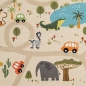 Preview: Kinderteppich Spielteppich Safari / Straßen rutschfest beige