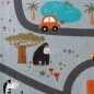 Preview: Kinderteppich Safari rutschfest waschbar grau Spielteppich Straßenteppich