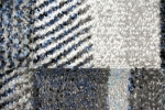 Preview: Designer und Moderner Teppich Wohnzimmerteppich mit Konturenschnitt in Blau Grau