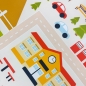 Preview: Kinderzimmerteppich rutschsicher mit Städtemuster in Beige