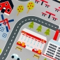 Preview: Kinderzimmer Weltkarten-Lernteppich Tiere & Meere in blau