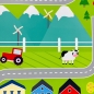 Preview: Kinderzimmer Weltkarten-Lernteppich Tiere & Meere in blau
