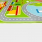 Preview: Spielerischer Kinderzimmerteppich mit Städtemuster in Grün