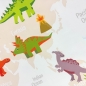 Preview: Rutschfester Kinderzimmerteppich mit Dinomuster in Beige