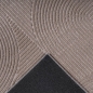 Preview: Teppich Taupe mit geometrischem Relief-Linienmuster für Wohnzimmer