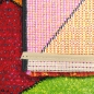Preview: Moderner Teppich Wohnzimmer abstraktes Design buntes Rautenmuster grün gelb orange - pflegeleicht