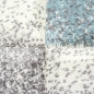Preview: Wohnzimmer Teppich mit abstraktem Karomuster in grau blau creme
