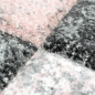 Preview: Wohnzimmer Teppich mit abstraktem Karomuster in grau rosa creme