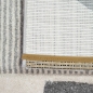 Preview: Kinderzimmer Teppich Spielteppich Regenbogen Punkte Herzchen Design in Grau Creme