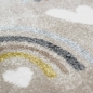 Mobile Preview: Kinderzimmer Teppich Spielteppich Regenbogen Herzchen Wolken beige grau braun
