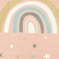 Preview: Kinderzimmerteppich Regenbogen mit Sternen in Rosa
