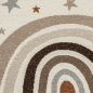 Preview: Kinderteppich Kuscheliger Teppich mit Regenbogen und Sternen in Creme