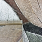 Preview: Teppich mit Blattmuster in grün / beige / braun – pflegeleicht & modern für Wohnzimmer und Schlafzimmer