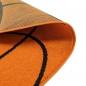 Preview: Runder Teppich Basketball-Design Sportlich, Weich & Pflegeleicht für Kinderzimmer & Spielbereiche in Orange Schwarz
