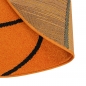 Preview: Runder Teppich Basketball-Design Sportlich, Weich & Pflegeleicht für Kinderzimmer & Spielbereiche in Orange Schwarz