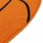 Preview: Runder Teppich Basketball-Design Sportlich, Weich & Pflegeleicht für Kinderzimmer & Spielbereiche in Orange Schwarz