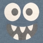Preview: Kinderteppich in Blau mit fröhlichem Monster
