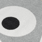 Preview: Kinderteppich Grau mit Monster Motiv
