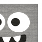 Preview: Runder Kinderteppich Grau mit Monster Motiv