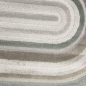 Preview: Kurzflorteppich modern Creme Beige Grün Braun Muster weich Glanzeffekt pflegeleicht Wohnzimmer Schlafzimmer Flur