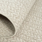 Preview: Teppich Outdoor Wohnzimmer strapazierfähig mit rechteckigem Linienmuster in Creme