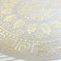 Preview: Orientalischer Designerteppich mit glänzendem Ornament in weiß-gold