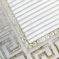 Preview: Orientalischer Designerteppich mit glänzendem Ornament in weiß-gold