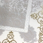 Preview: Orientalischer Designerteppich mit Ornament in weiß gold grau