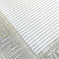 Preview: Orientalischer Designerteppich mit glänzendem Ornament in weiß-gold