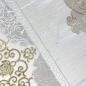 Preview: Orientalischer Designerteppich mit Ornament in weiß gold grau