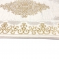 Preview: Orientalischer Designerteppich mit Ornament in weiß gold grau