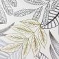 Preview: Moderner Kurzflorteppich Creme Blätterdesign mit Glanzoptik für Wohnzimmer Schlafzimmer und Flur