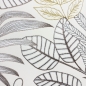Preview: Moderner Kurzflorteppich Creme Blätterdesign mit Glanzoptik für Wohnzimmer Schlafzimmer und Flur