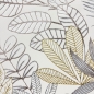 Preview: Moderner Kurzflorteppich Creme Blätterdesign mit Glanzoptik für Wohnzimmer Schlafzimmer und Flur