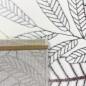 Preview: Moderner Kurzflorteppich Creme Blätterdesign mit Glanzoptik für Wohnzimmer Schlafzimmer und Flur