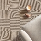Preview: Teppich Beige Linien Muster modern Wohnzimmer