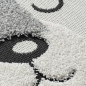Preview: Runder Kinderteppich flauschig – schlafender Bär – in creme
