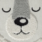 Preview: Runder Kinderteppich flauschig – schlafender Bär – in creme