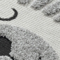 Preview: Runder Kinderteppich flauschig – schlafender Bär – in grau