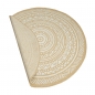 Preview: Ethno-Outdoor-Teppich Terrassenteppich rund in Beige und Weiß – Modern, robust und vielseitig