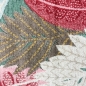Preview: Moderner In- & Outdoor Teppich flachgewebt UV-beständig & robust mit Blattdesign Grün Rot Beige