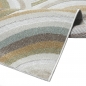 Preview: In- & Outdoor Teppich Wellenmuster modern flachgewebt wetterfest & pflegeleicht beige grün grau