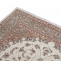 Preview: Teppich Creme Beige mit floralem Medaillon und ruhiger Bordüre