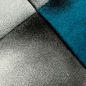 Preview: Designer Teppich Moderner Teppich Wohnzimmer Teppich Kurzflor Teppich mit Konturenschnitt Karo Muster Türkis Grau Weiß Schwarz