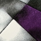 Preview: Designerteppich lila grau weiß