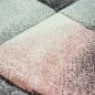 Preview: Teppich modern Teppich Wohnzimmer Teppich Kurzflor in pastell rosa grau